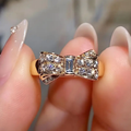 Sparkling Gold-Tone Tie Ring
