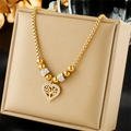 Tree of Life Zirconia Gold-Tone Heart Necklace