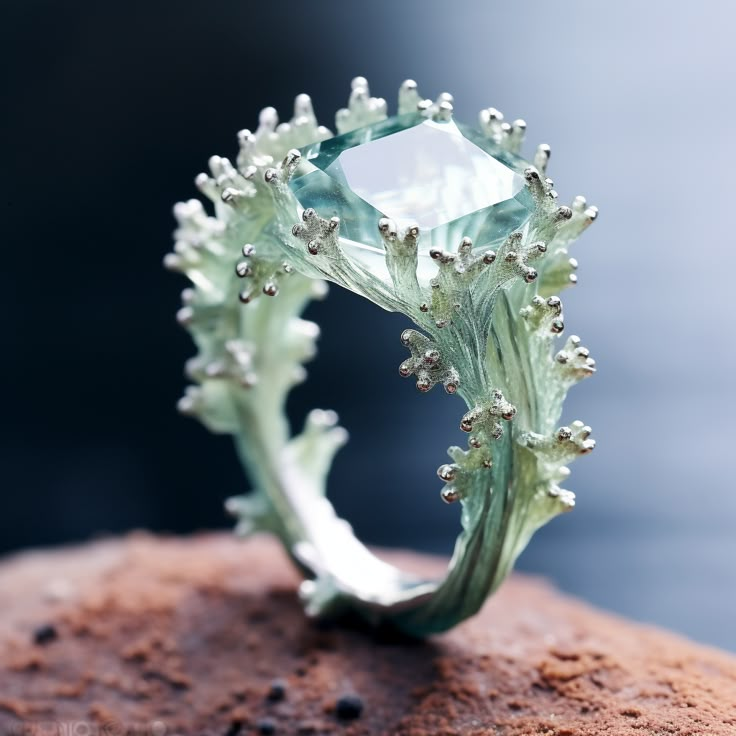 Turquoise and Coral Ring with Exotic Design