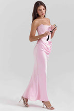 Off-shoulder korsetjurk met sweetheart-hals en rits
