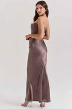 Off-shoulder korsetjurk met sweetheart-hals en rits