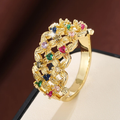 Colourful Mesh Flower Ring