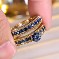 Vintage-Style Blue Ring Set