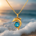 Crystal Gold-Tone Dolphin Necklace