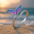 Adjustable Colourful Dolphin Tail Ring