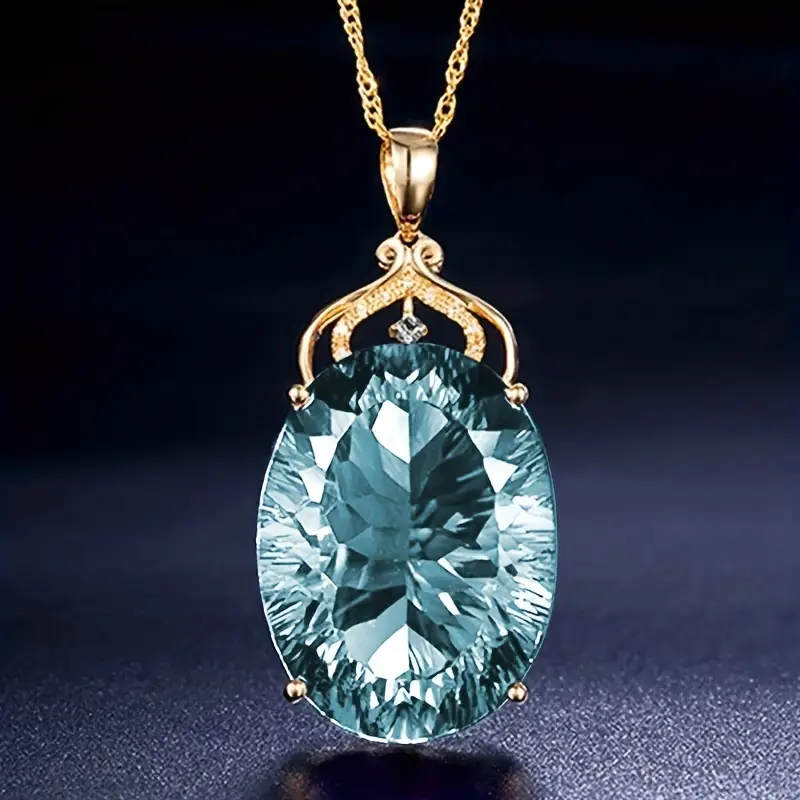 Turquoise Glass Gold-Tone Necklace