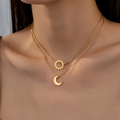 Sun and Moon Gold-Tone Layered Necklace