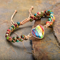 Colourful Heart Leather Bracelet