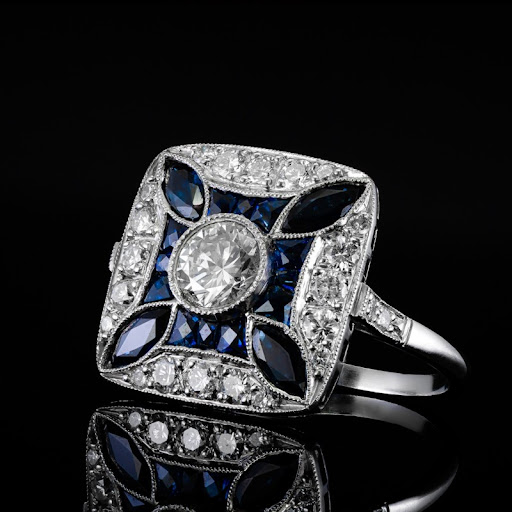 Bright Dark Blue Zirconia Ring