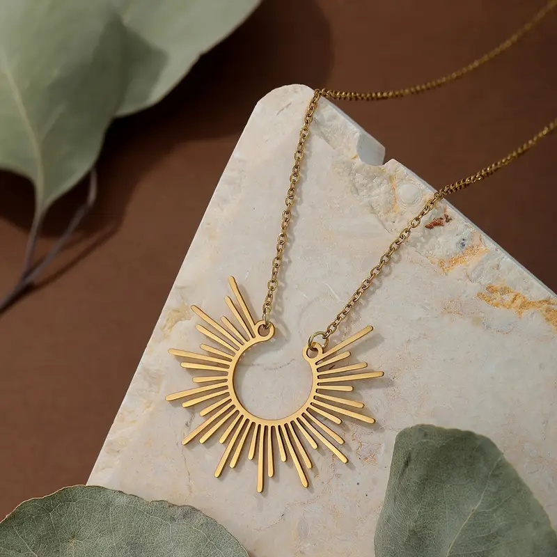 Gold-Tone Sun Necklace