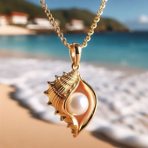 Pearl and Gold-Tone Shell Necklace