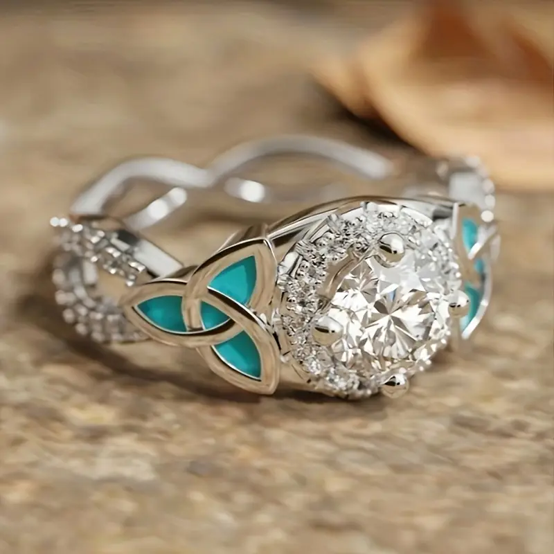 Turquoise Brilliance Silver-Tone Ring