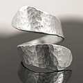 Adjustable Silver-Tone Spiral Ring