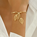 Dangling Gold-Tone Leaves Bracelet
