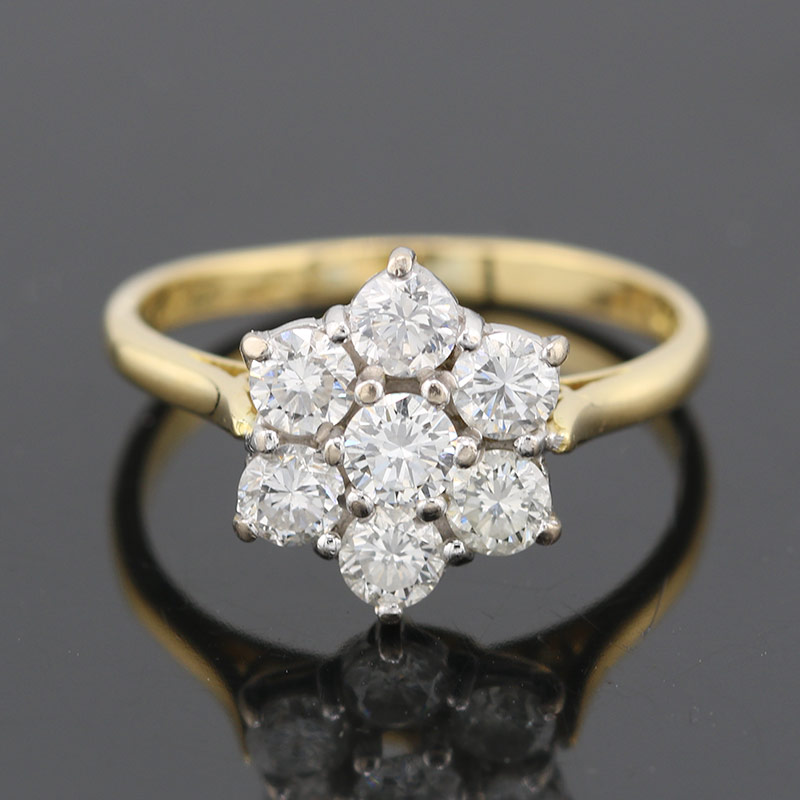 Sparkling Crystal Flower Gold-Tone Ring