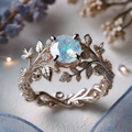 Goudkleurige ring met witte opaallook