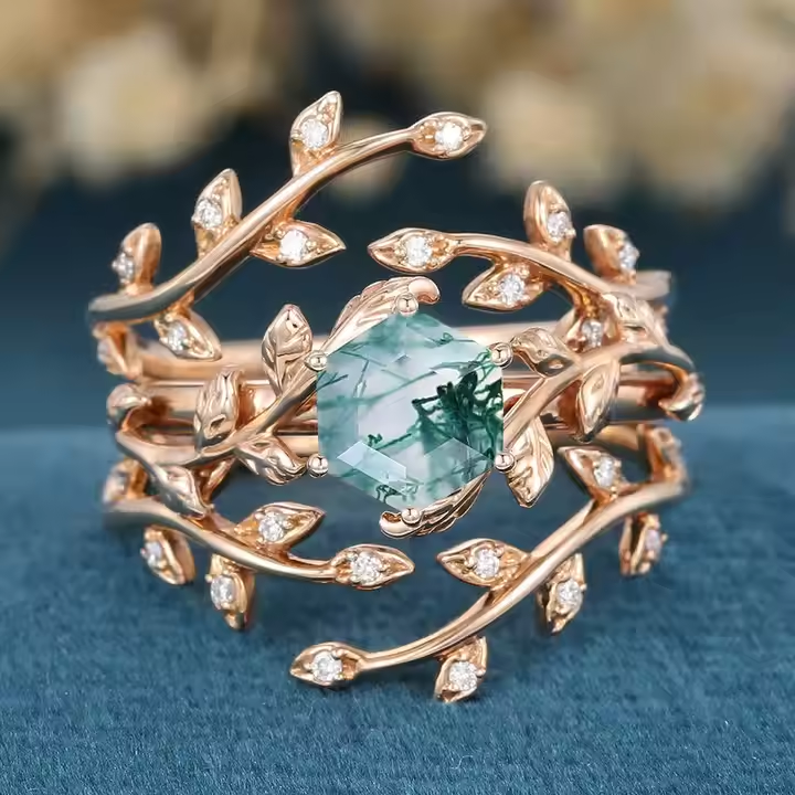 Round Green Stone Ring