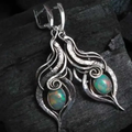 Silver-Tone Blue Opal-Look Earrings