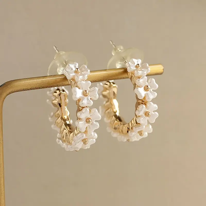 Daisy Hoop Earrings with Open Design