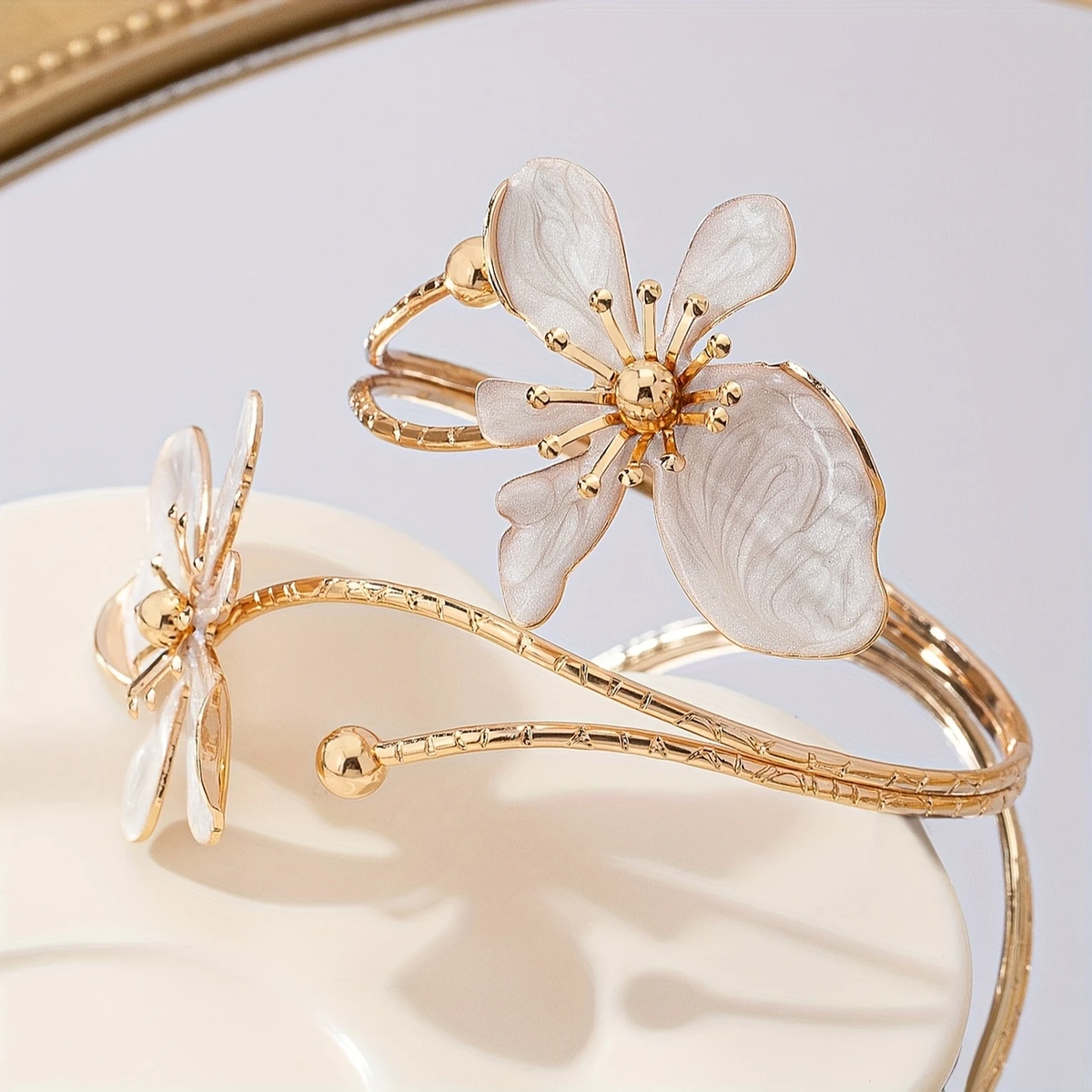 Fine Gold-Tone Flower Bracelet