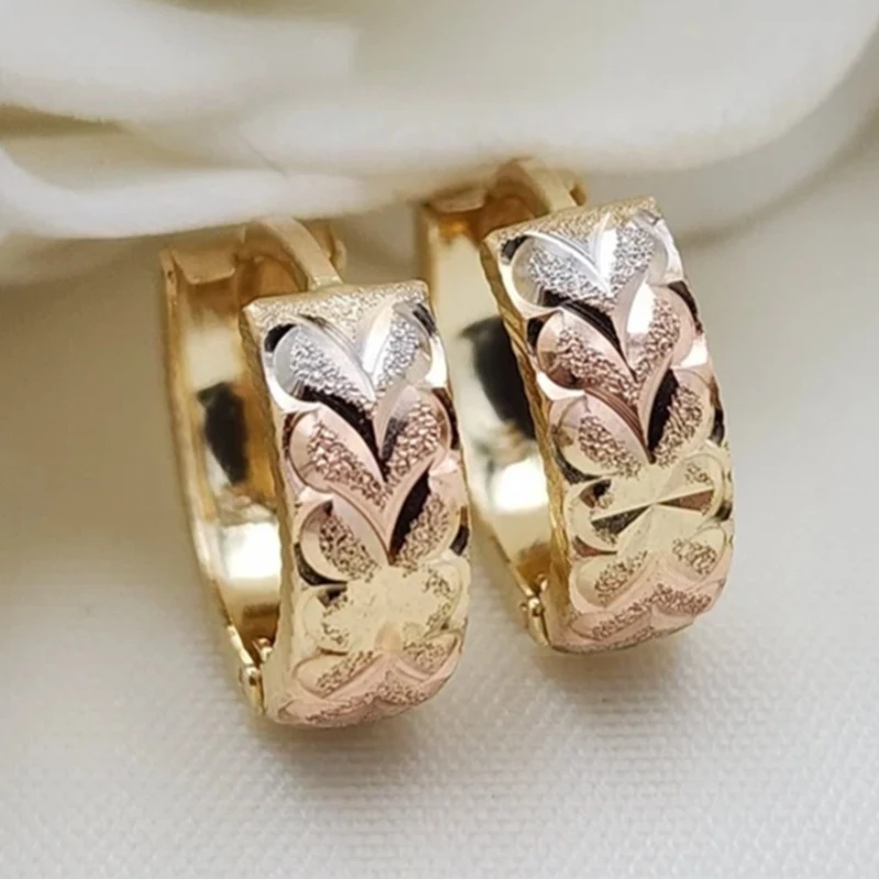 Colourful Gold-Tone Heart Hoop Earrings