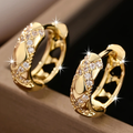 Hollow Sparkling Gold-Tone Hoop Earrings