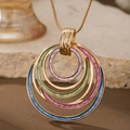 Colourful Circular Gold-Tone Necklace