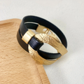 Black and Gold-Tone Wide Bangle