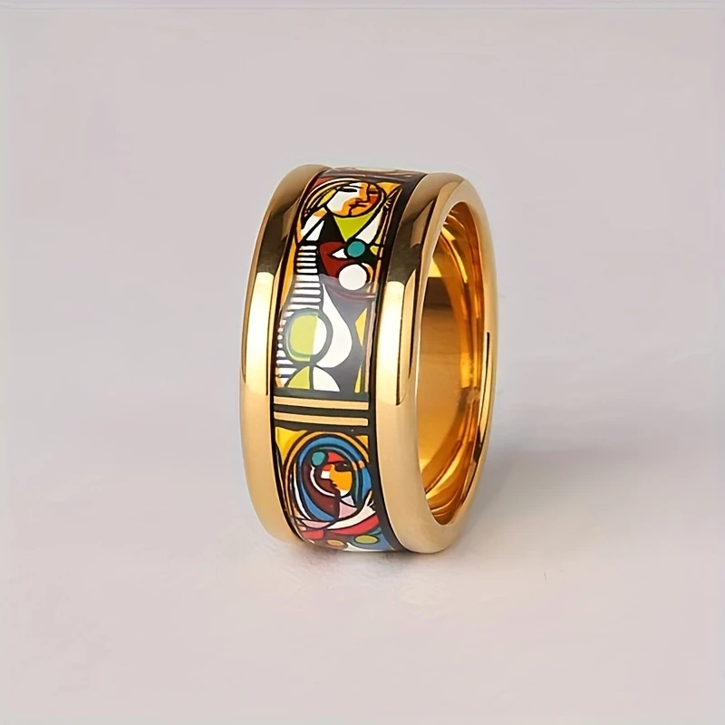 Colourful Enamel Gold-Tone Ring