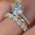 Sparkling Gold-Tone Ring Set