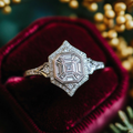 Kristallijne zilverkleurige tribal ring
