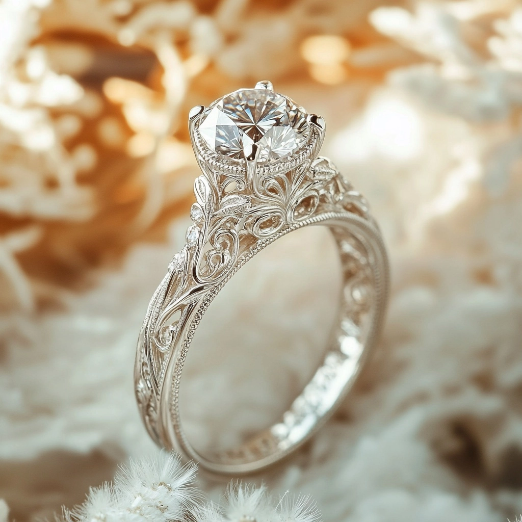 Holle ring met zirkonia en kristal