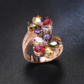 Adjustable Colourful Flower Spiral Ring