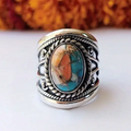 Colourful Inlaid Stone Layered Ring