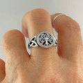 Tree of Life Seal Silver-Tone Ring