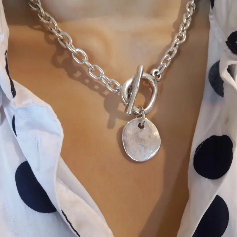Verzilverde schakelketting