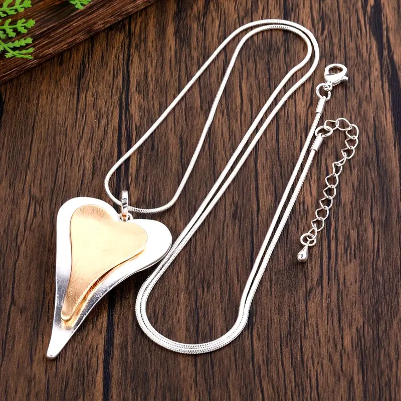 Two-Tone Heart Necklace