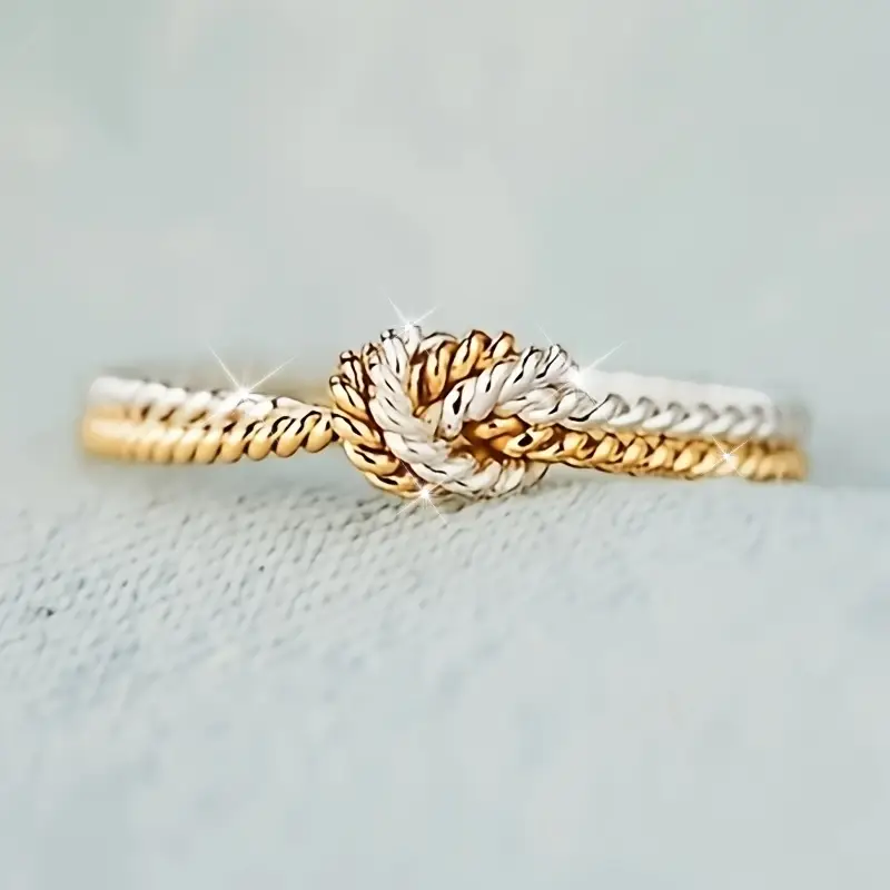 Tweekleurige geknoopte ring