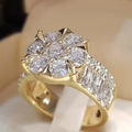 Sparkling Flower Gold-Tone Ring