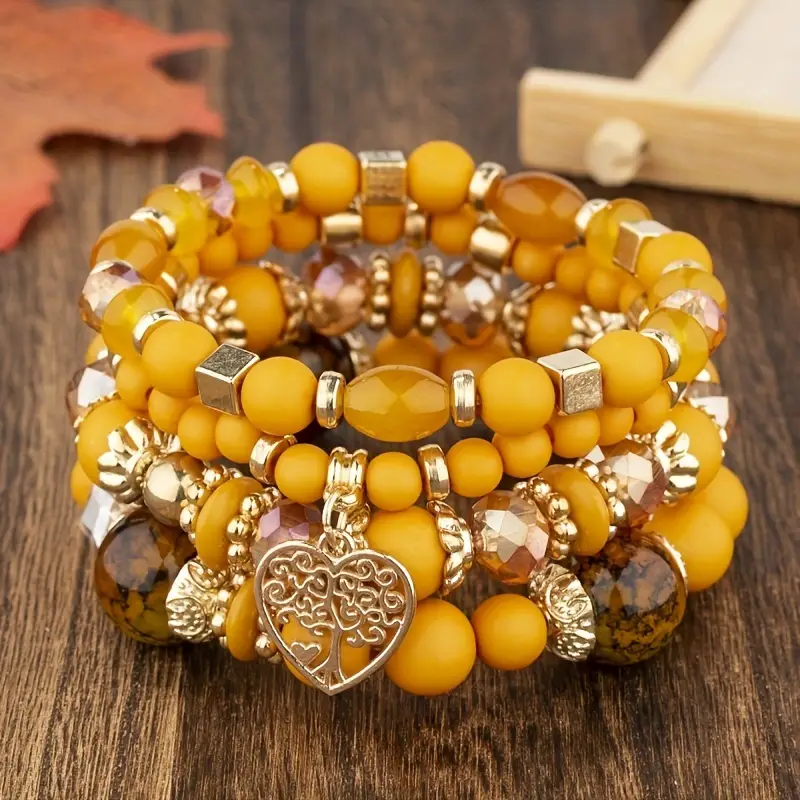 Orange Pearl Gold-Tone Bracelet Pack