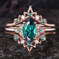 Green Crystal Layered Rose Ring