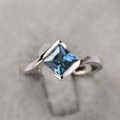 Crystal Glass Orbit Silver-Tone Ring