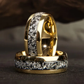 Two-Tone Trail Couple Ring Set