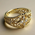 Goudkleurige ring met kristallen ster
