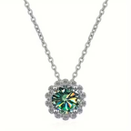 Moss Agate Geometric Round Necklace