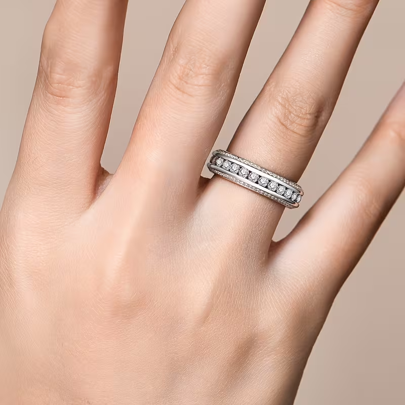 Baguette Zirconia Trail Eternity Ring