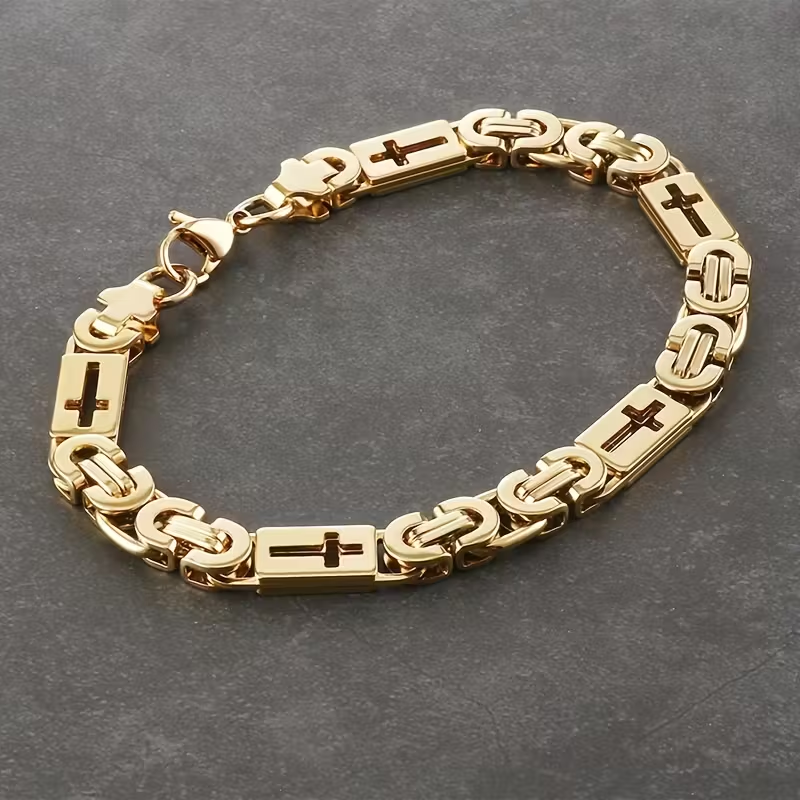 Wide Byzantine Chain Bracelet