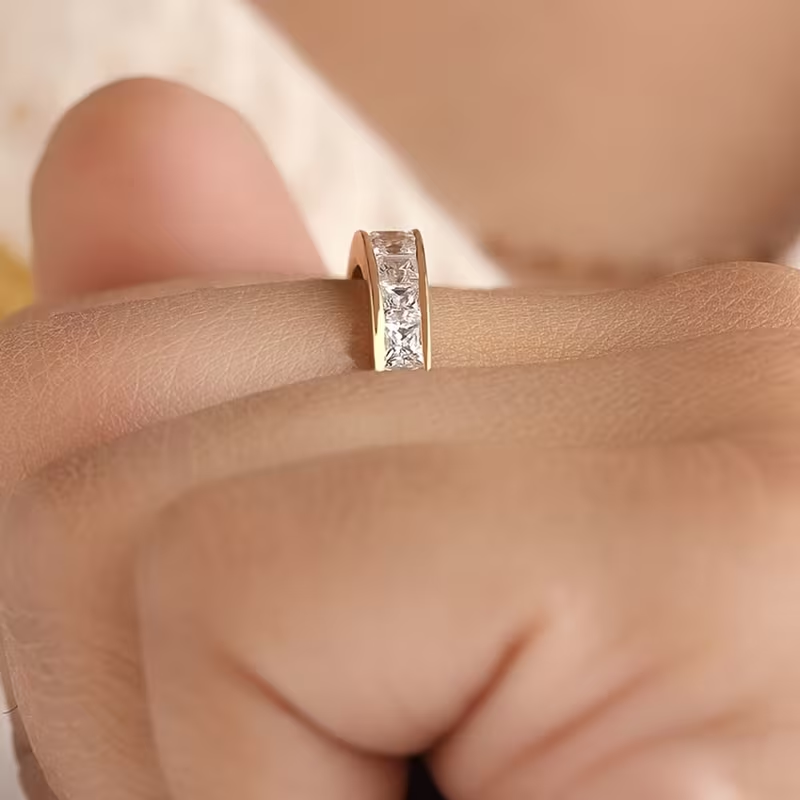 Sparkling Gold-Tone Statement Ring