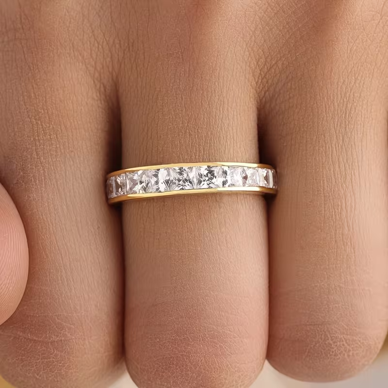 Sparkling Gold-Tone Statement Ring