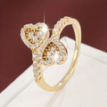 Adjustable Heart-Shaped Bright Ring